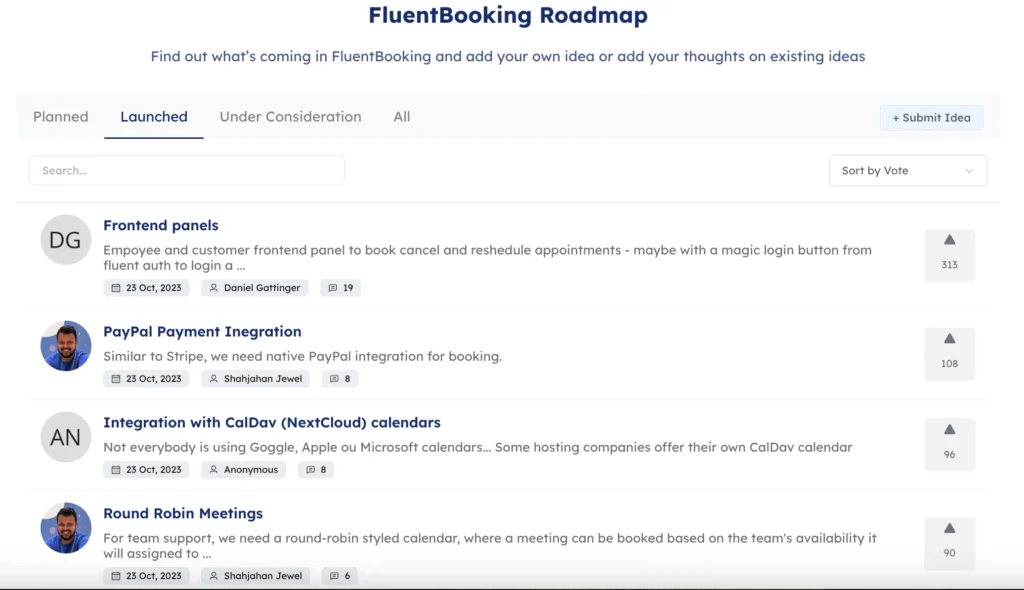 fluentbooking roadmap